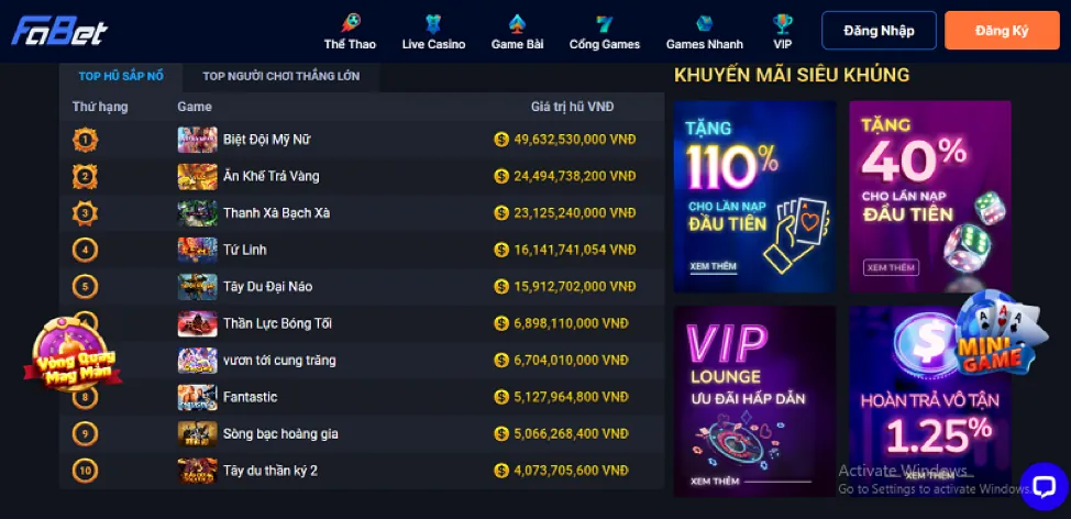 Hoàn trả thể thao và casino xs9988 link vào